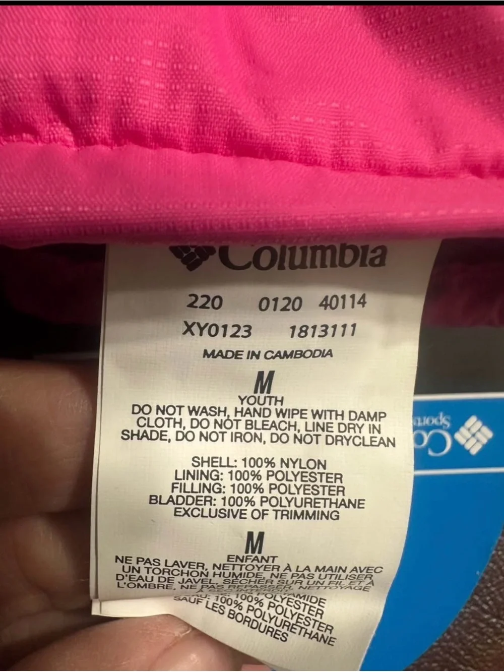 Columbia Bright Pink Youth Glove